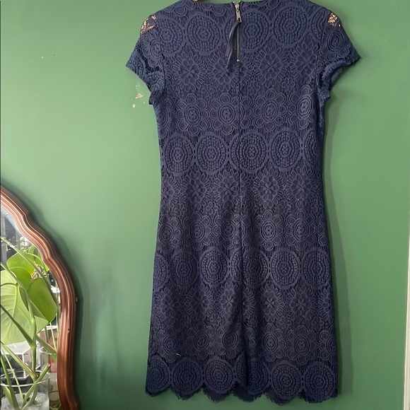 Laundry By Shelli Segal Women's 4 Navy Lace Cocktail Dress Formal - Picture 6 of 6